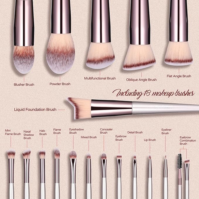 18 piece Premium Makeup Brush Set